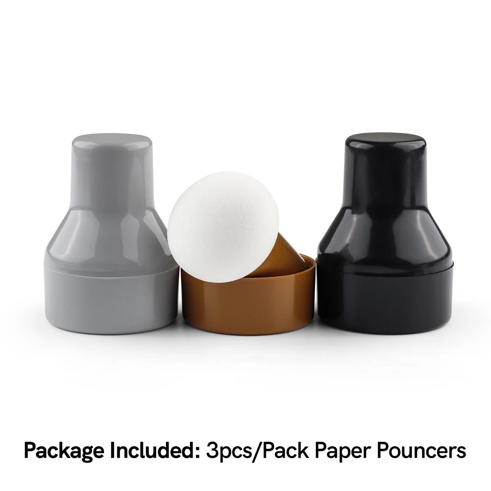 3pcs/set White Paper Pouncers Useful Ink Applicator with Storage Cases for DIY Scrapbook Watercolors Embossing Ink Project Craft
