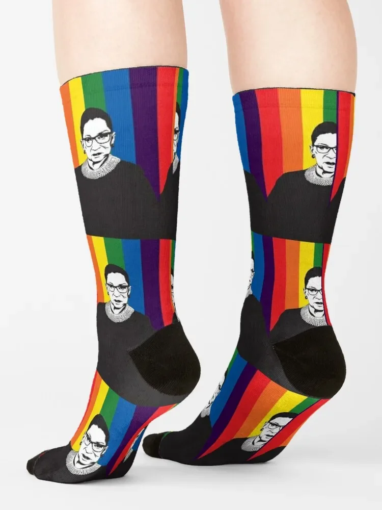 RBG Rainbow Socks Crossfit gym with print Man Socks Women's