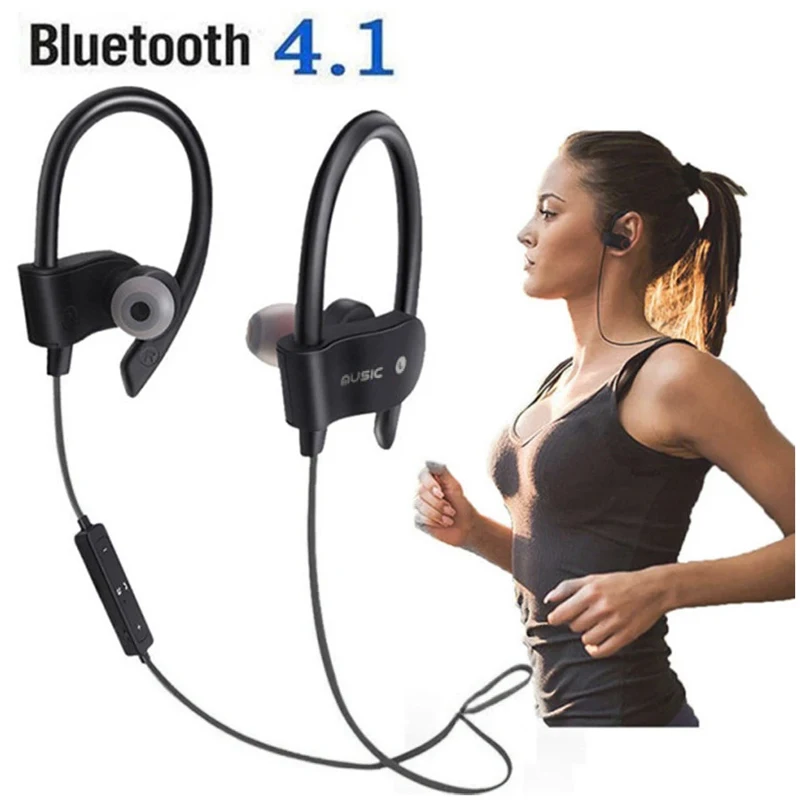 Esportes sem fio 4.1 fone de ouvido bluetooth correndo música estéreo universal mini duplo em tampões de ouvido orelha pendurado fones de ouvido de alta fidelidade - Melhor Electrónica