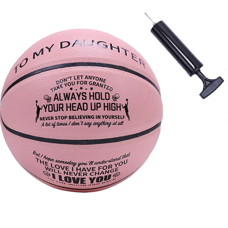 1 pc pink No. 7 basketball PU leather indoor and outdoor professional game training ball