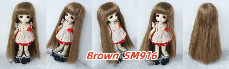 JD056 1/12 1/8 1/6 1/4 1/3 OB11 YOSD MSD SD Blythes Long Straight Hair With Full Bang Doll Wig 18"AG Doll Accessories