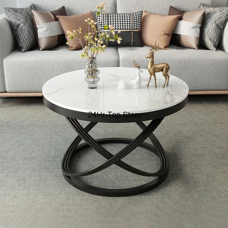 

Center Round Tv Coffee Tables Modern Luxury Balcony Hallway Nordic Makeup Loft Sofa Side Table Living Room Mesa Home Furniture