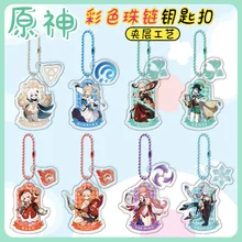 

Anime Genshin Impact Keyrings Acrylic Figure Raiden Shogun Kujo Sara Keychain Kawaii Bags Key Chains Pendant Gift For Friend