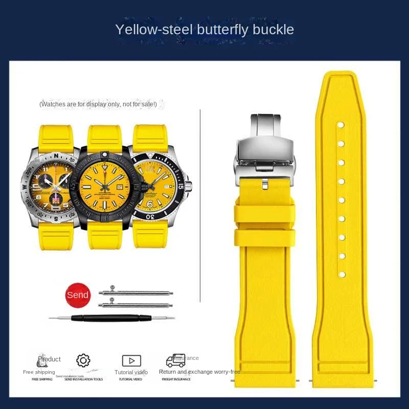 thumbnail image 1 of Correa de reloj de caucho fluorado de liberación rápida de 20 mm, 22 mm y 21 mm para relojes de buceo de cada marca, correa para Breitling, IWC y Seiko, 1 of 5