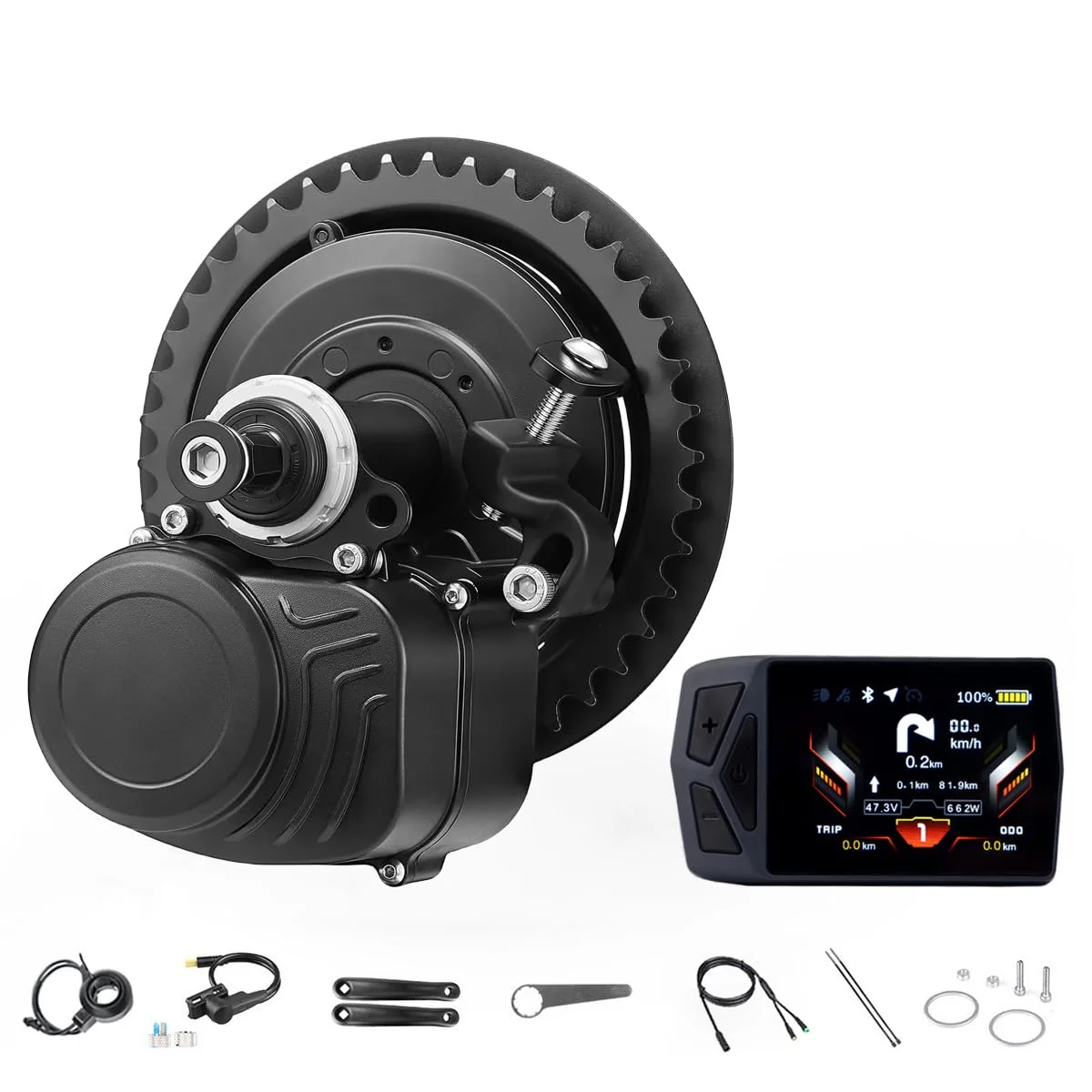 Ebike Motor Kit New Version 48V 500W Motor Tongsheng TSDZ2B TSDZ2 Dual Clutch Mid Drive BLDC Engine DIY Conversion Ebike Kit Torque Sensor