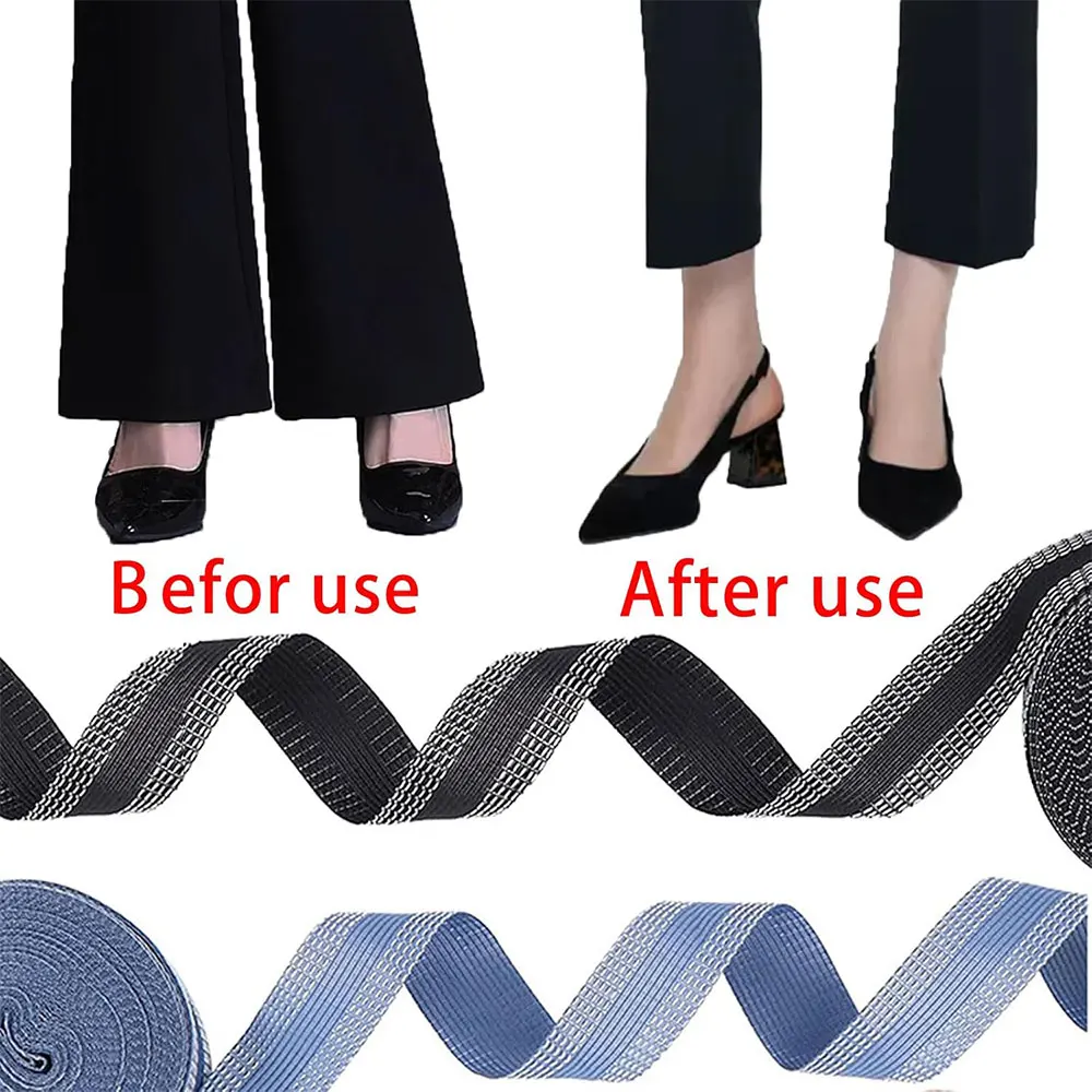 2.5cm x5M Pant Edge Shorten Self-Adhesive Pant Mouth Paste Iron-on Hem Tape Pants Fabric Fusing Hemming Tape Ironing Sewing Tape