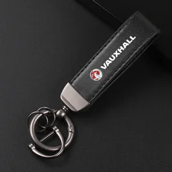 Premium Leather Keychain with Car Badge Pendant (Black)