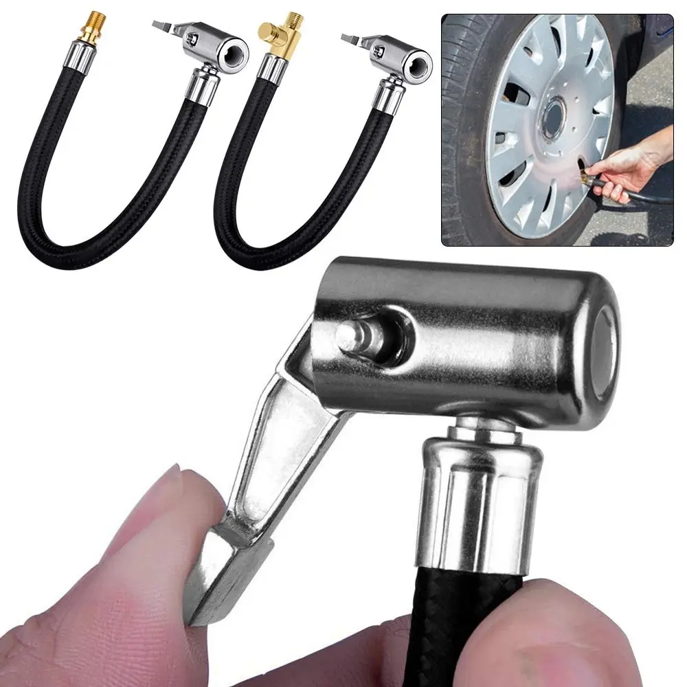 Locking Tire Repair Tools Adapter Car Tire Inflator Hose Air Pump Extension Tube Adapter