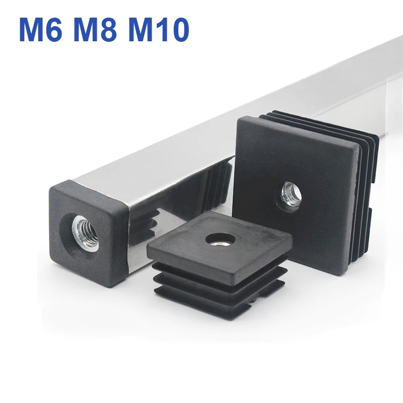 Tappi Di Copertura Per Gambe Mobili In Plastica Nera, Quadrati O Rotondi, Con Dado Per Fori M6-M10, Per Sedie E Tavoli (2-4 Pezzi)