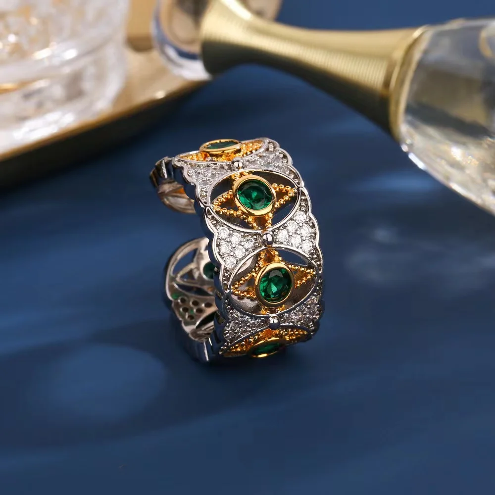 EYER Luxury Big Rings Cubic Zirconia Jewelry Apparel Accessories Wedding Party Shine Rings For Women New Year High Quality Gift