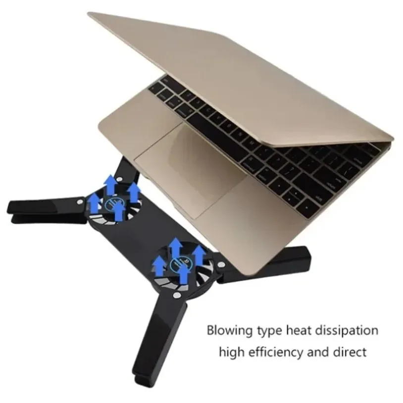 Support de refroidissement à air à 2 ventilateurs pour ordinateur portable, alimenté par USB, pour support universel pour ordinateur portable de 7 à 15 pouces_voghion.com