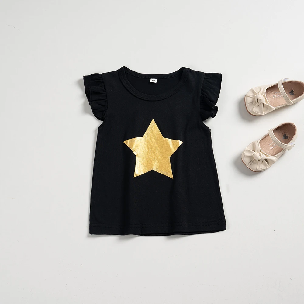 Girls t shirt girls tee shirt t shirt kids t shirt girls rainbow cartoon printed t-shirts for summer toddler girls