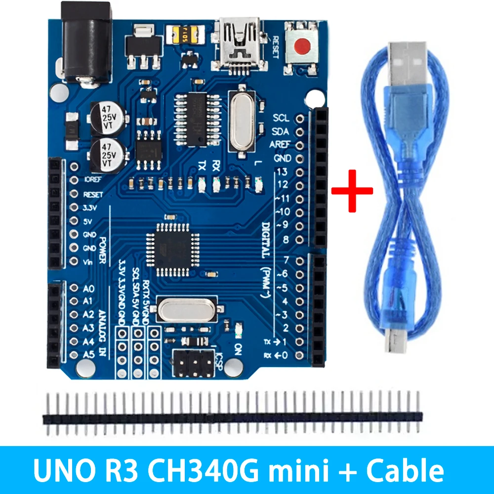 Один комплект высококачественных чипов UNO R3 CH340G + MEGA328P 16 МГц для макетной платы Arduino UNO R3 + USB-кабель