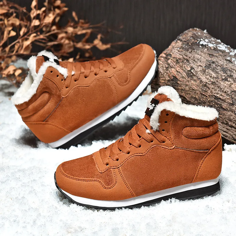 Men Boots Waterproof Winter Lightweight High Top Leather Non Slip Warm Snow Plush Women Footwear Plus 48 men sneakers outdoor boots men leather boots