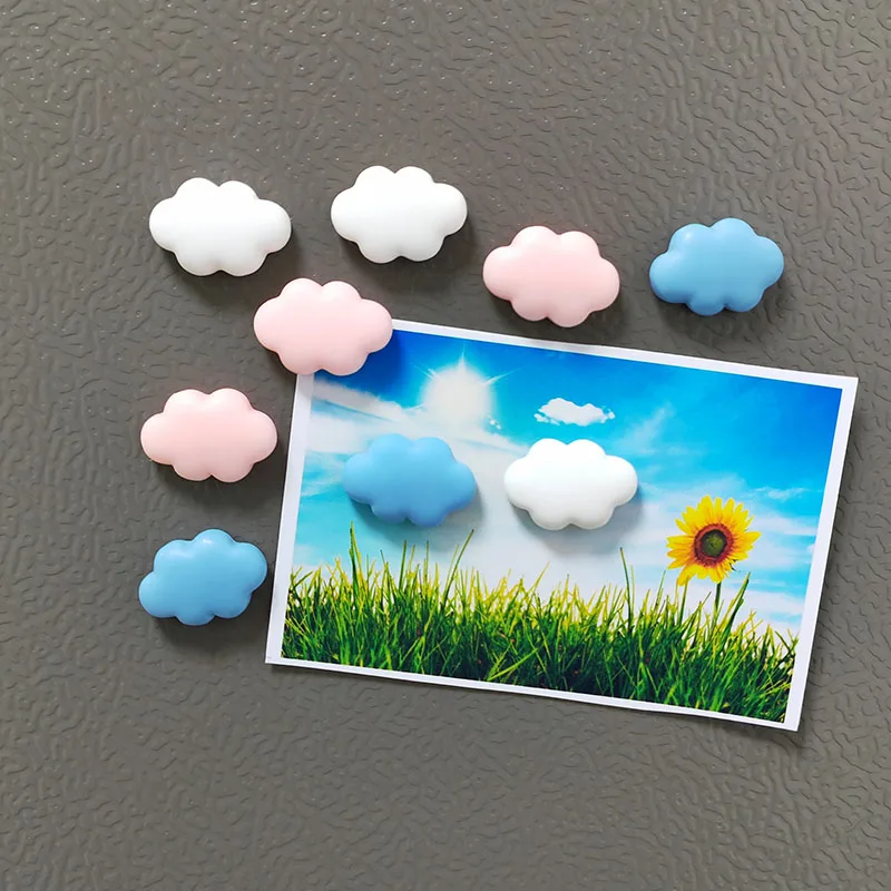 5pcs Colorful Resin Cloud Refrigerator Magnets Decorative Home and DIY Photo Stickers