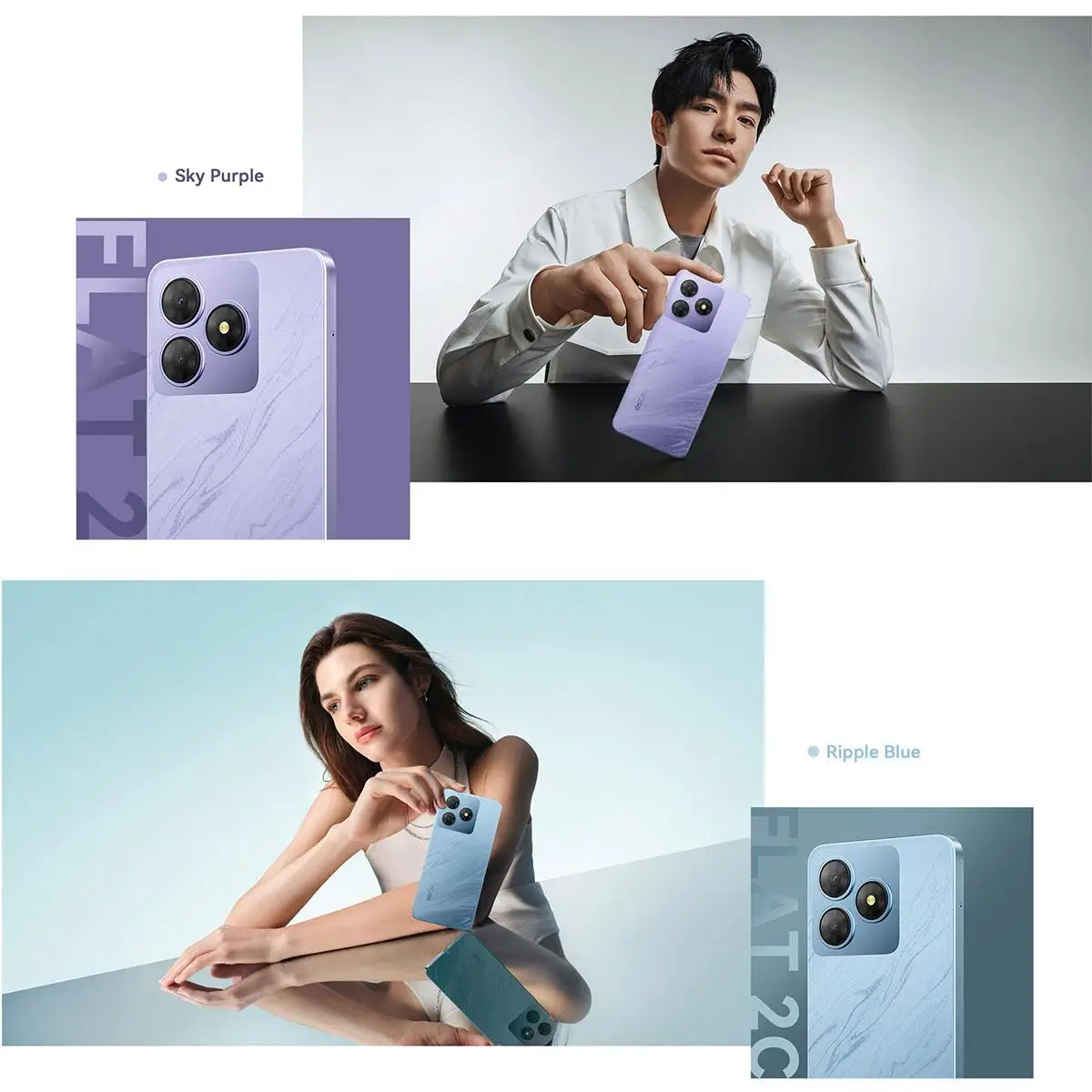 Blackview Oscal FLAT 2C Smartphone 2GB+64GB 6.56'' Unisoc T603 Octa Core 13MP Camera 5000mAh Battery 4G Android 14 Mobile Phone