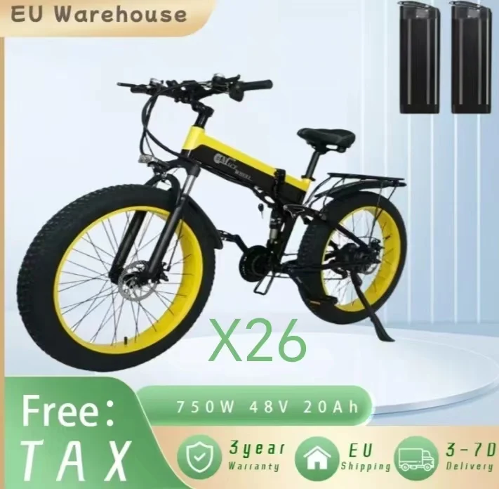 

Электровелосипед X26, мотор 750 Вт, батарея в 20 Ач, максимальная скорость 45 км/ч, интеллектуальная переменная частота, электронный велосипед, мобильное приложение для управления электровелосипедом