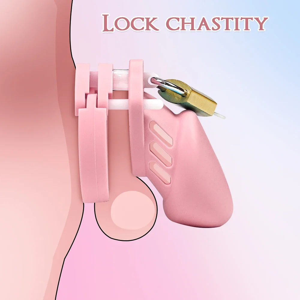Penis Chastity Cage Chastity Lock Sex Toy Chastity Cage Accessory Penis Cock Ring Male Chastity Cage Penis Lock with Lock Key Virginity for Men Breathable Cock Ring Men's CB Cock Cage SM Urethra Device Toy