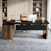 74.8 Executive Large Office with Cabinet, L Shaped Computer with Shelves and CPU Storage, Modern Home Office Desk 4