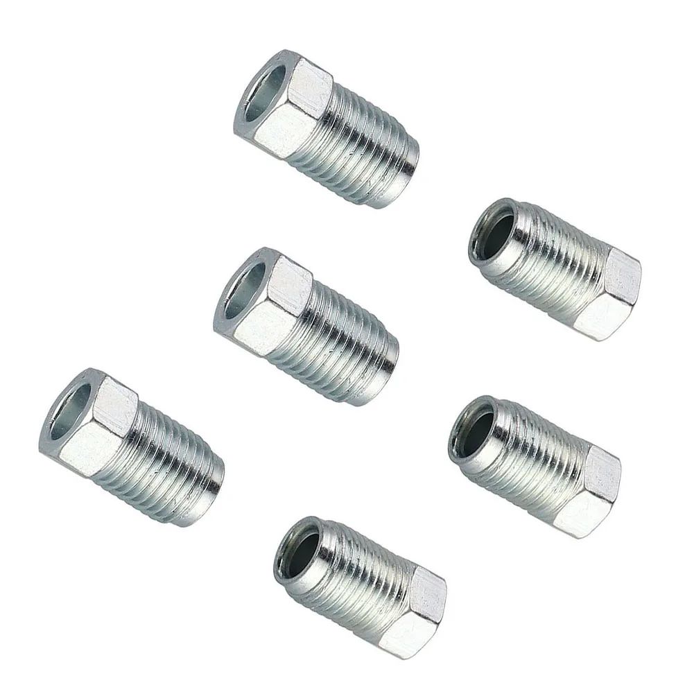 Kits Metric Nuts Cylinder Fittings M12mm X1mm Silver Unions Master 3/16" Pipe Brake Cable Connector Car Accessories brake oil connector,car brake pipe repair kit,air compressor hose connector