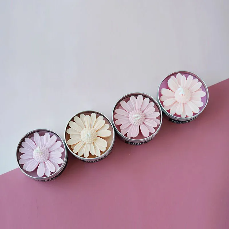 Daisy Scented Candle Daisy Silicone Candle Mold Tinplate Aluminum Box for Candle Making Kit DIY Flower Handmade Candle Mold