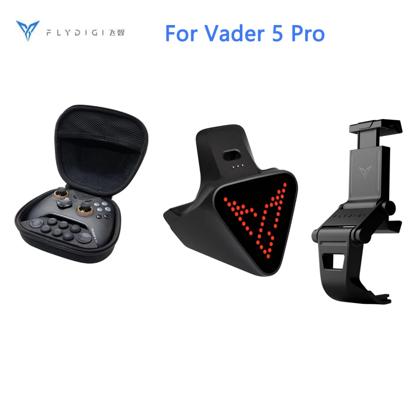 Black Flydigi Vader 5 Pro Phone Holder Stand Charging Dock Storage
