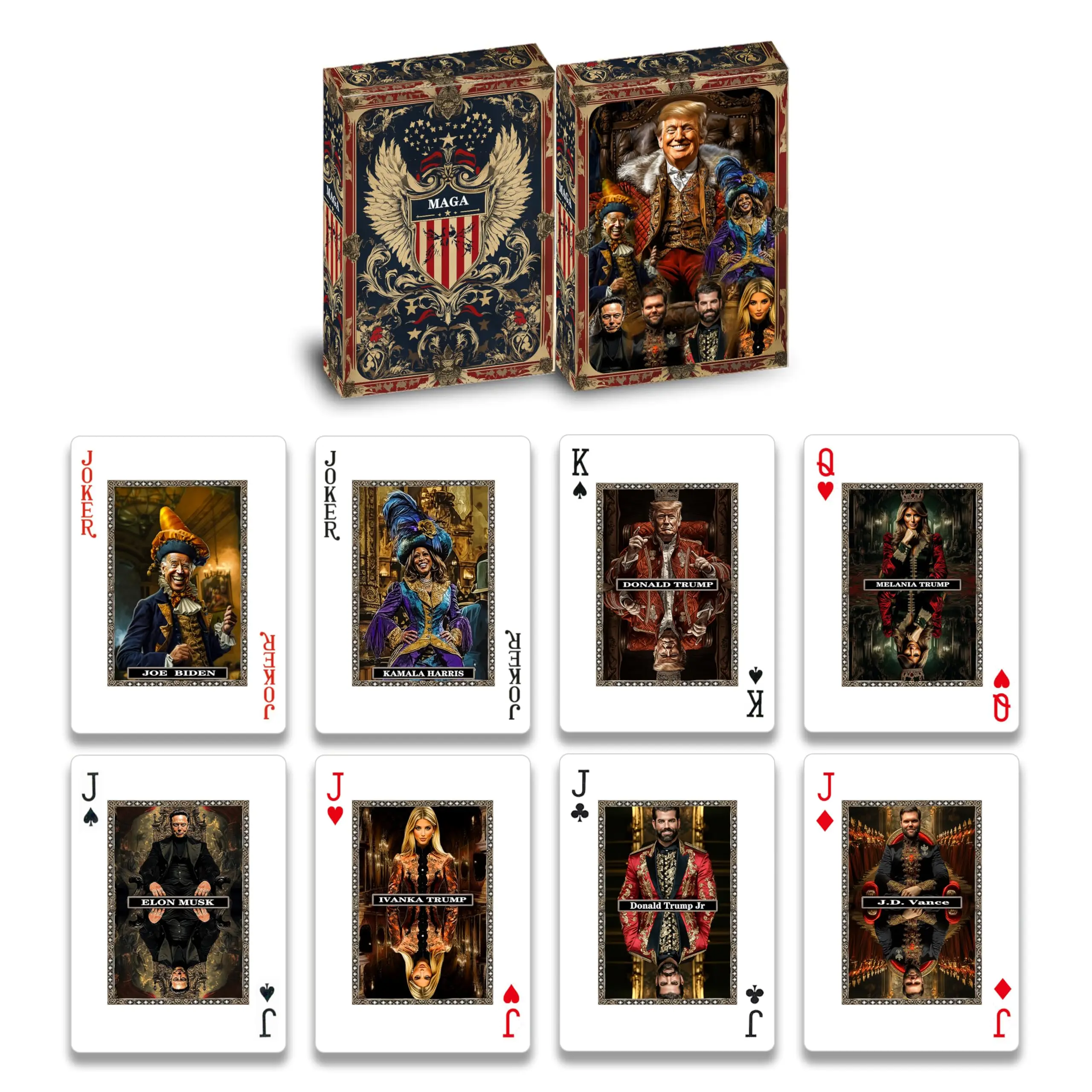 Trump Playing cards MAGA standard funny waterproof See-through Trump Family playing cards