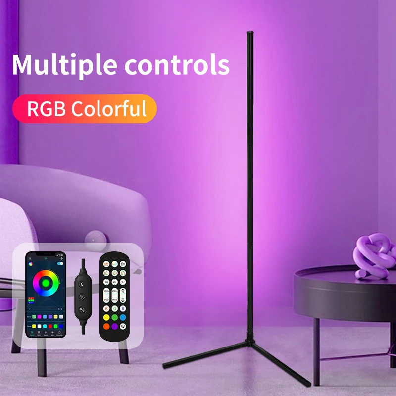 LED Floor Lamp 155CM RGB Music Sync 16 Million Color Changing Standing Mood Light For Bedroom Living Room