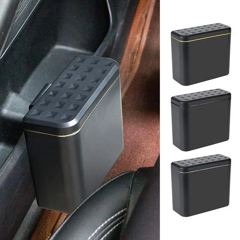 Car Trash Bin Car Organizer Trash Can Leak-Proof Auto Dustbin With Lid Bin For Vehicle Can Interior