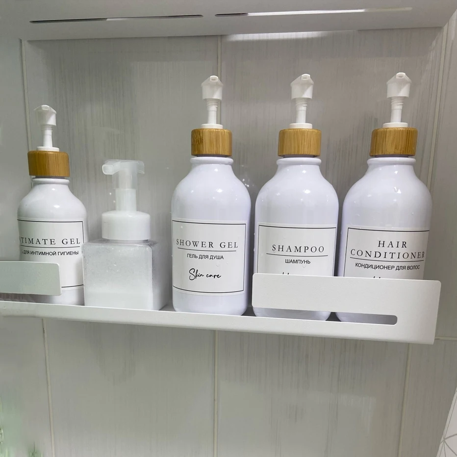 Bathroom Labels Sticker Set  Shampoo and Shower Gel Dish Soap Dispenser Label Removable Waterproof Lotion Label 4