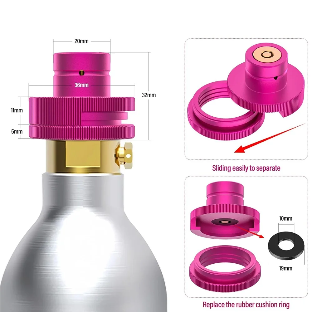 CO2 Convertor for Soda Machine with Quick Connect Adapter