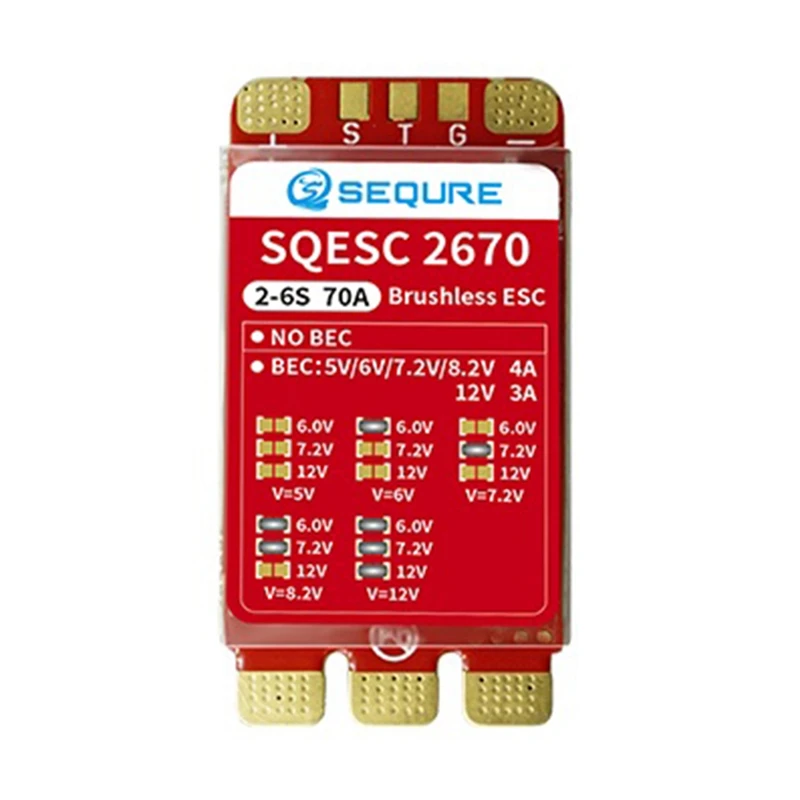 SEQURE 2670 Brushless Electronic Speed Controller 2-6Slipo Power Supply 70A Suitable For Multi-Axis Uavs 2670(AM32) Replacement