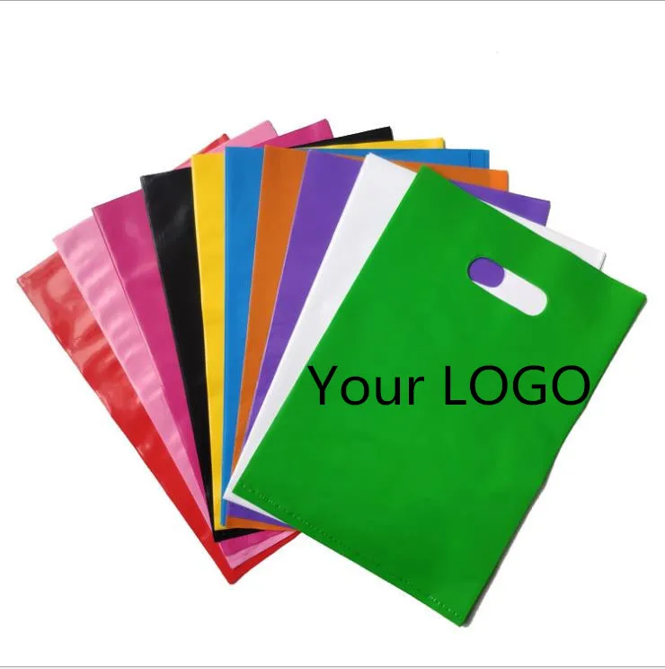 

200 шт., пластиковые пакеты для ювелирных изделий с логотипом