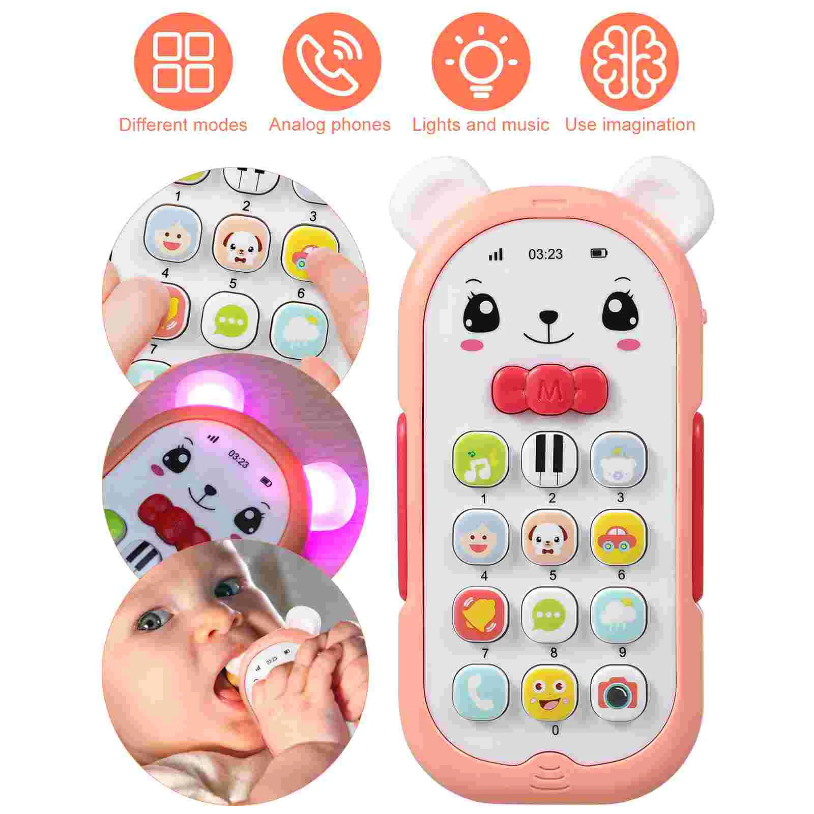

Children's Mobile Phone Toy for Kids Cell Toddlers Telephone Baby Teether Toys Electronic Component Abs