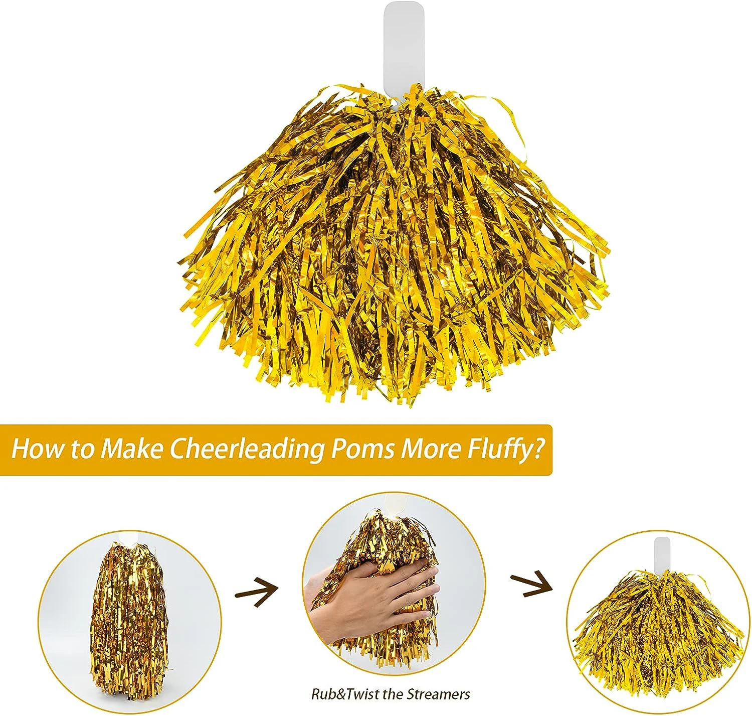 Factory Direct Sell PET Cheering Poms Green Cheerleading Pom Poms for Football Basketball Game
