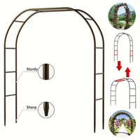 1pc, Metal Garden Arch, 100inch Large Size Heavy Duty Steel Frame Garden Arch With Gothic Style, Wedding Arch Lawn Rock Climbing 1