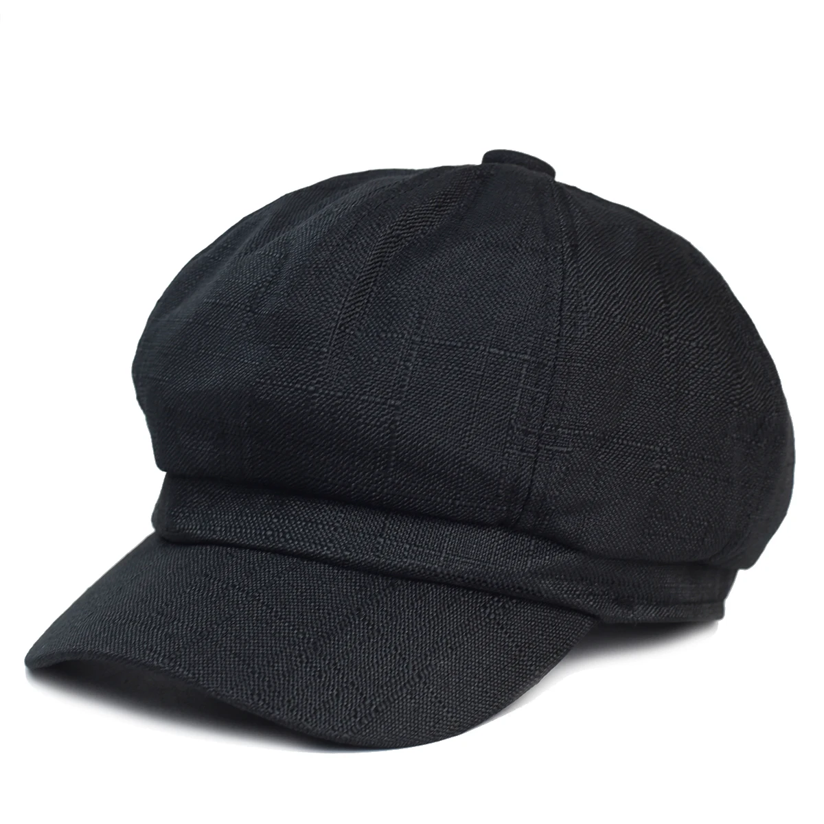 Summer Linen Newsboy caps Breathable Casual Outdoor Retro Beret Hats Octagonal hat Fashion Solid Flat Caps_voghion.com