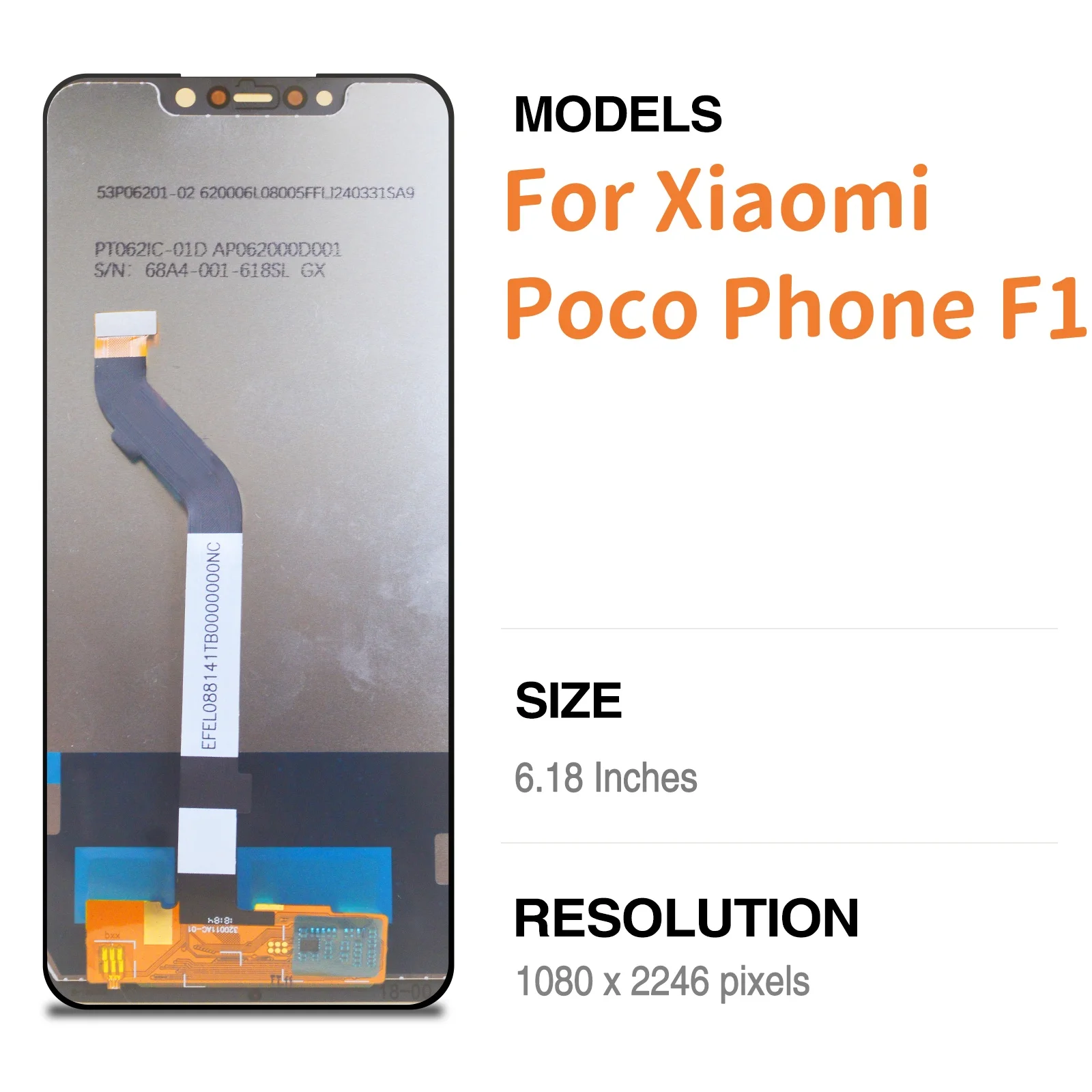 

6.18" For Xiaomi Pocophone F1 M1805E10A LCD Display Touch Screen Digitizer Assembly For POCO F1 Display Replacement