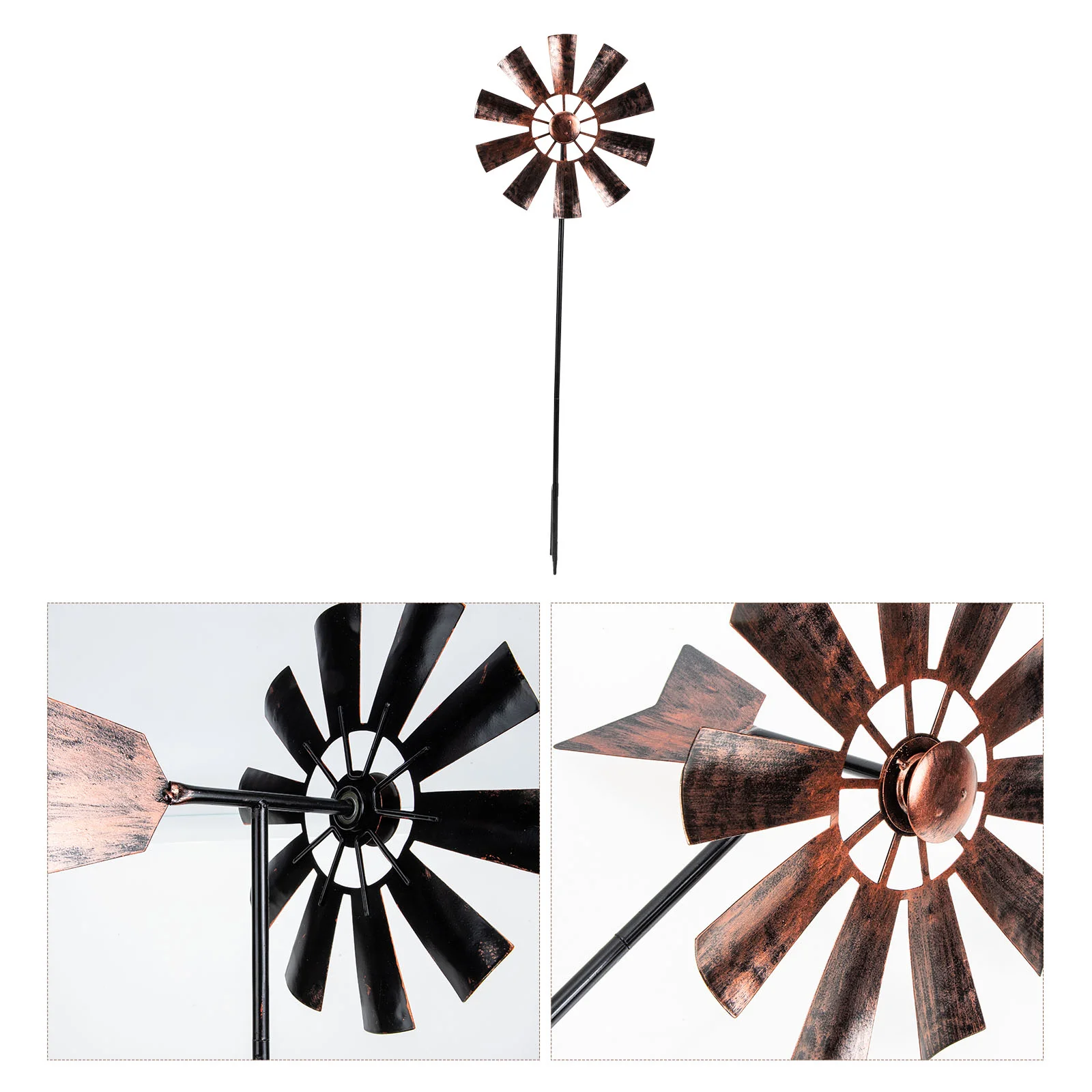 

Windmill Wind Garden Decor Yard Pinwheel Metal Pinwheels Stake Decorative Farmhouse Modern Stakes Spinners Spinning Hook Lawn