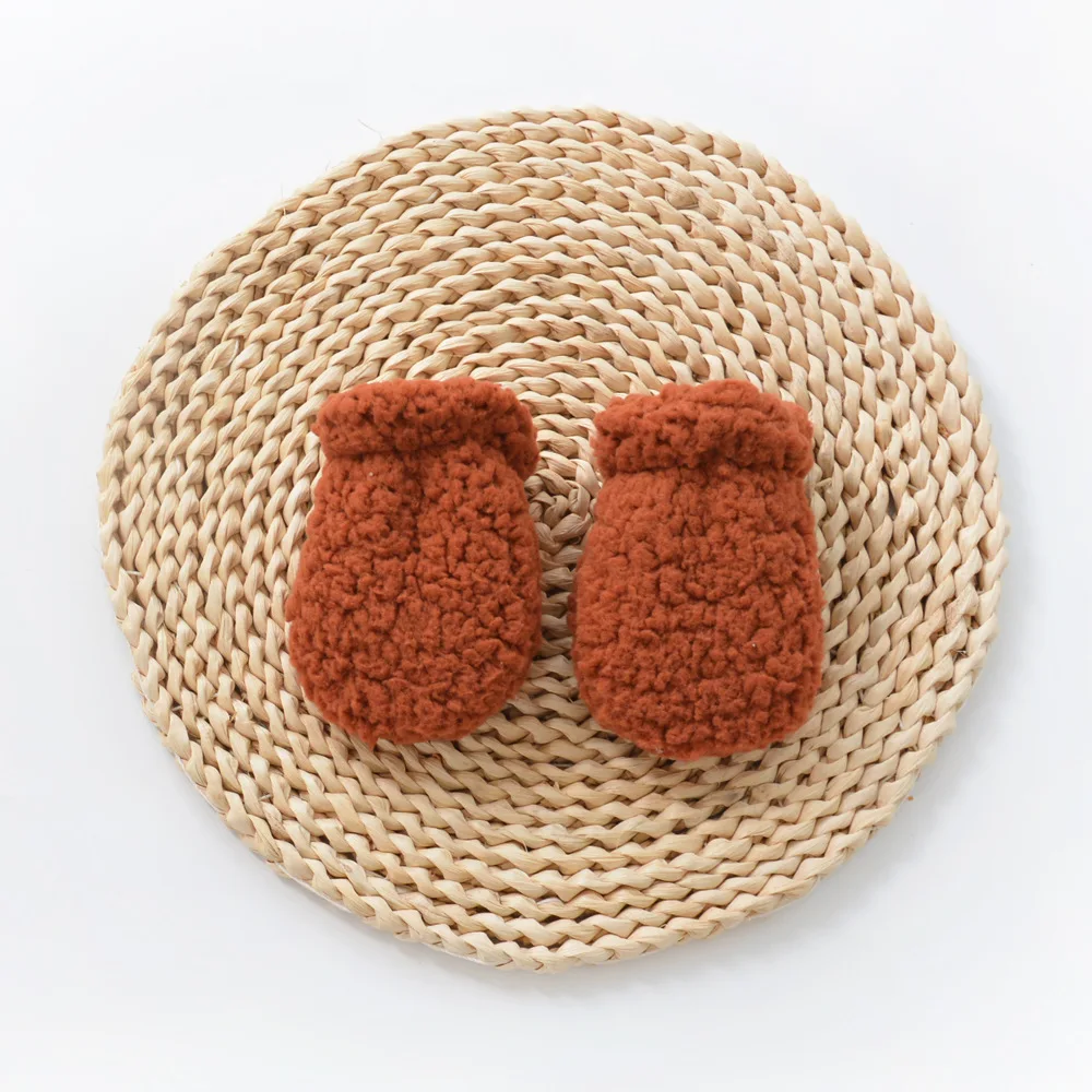 Autumn Winter Thicken Warm Gloves for Newborn Baby Mittens Kids Boy Girl Plush Anti-scratch Face Gloves Accessories 4