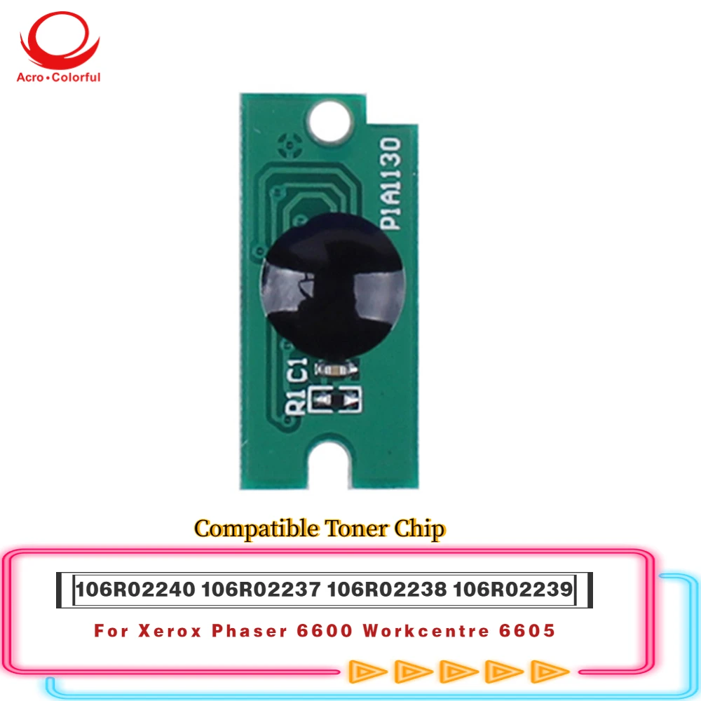 

Compatible 106R02240 106R02237 106R02238 106R02239 Toner Chip Apply to XEROX Phaser 6600 Workcentre 6605 Printer