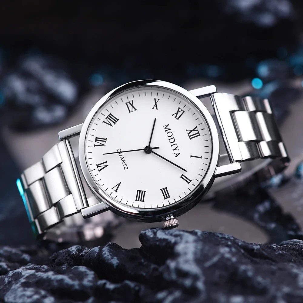 Men's Watch Fashion Casual Quartz Watches Steel Band Wrist Watches Silver Elegant Man Atmosphere Mens Watch Reloj Hombre