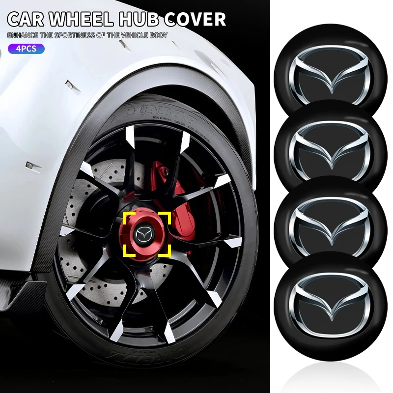 Car Wheel Center Hub Cap Badge Emblem Decal Wheel Sticker Per Mazda 2 3 5 6 M5 Ms Cx-4 Cx-5 Cx6 M3 M6 Mx3 Mx5 Accessori Per Auto