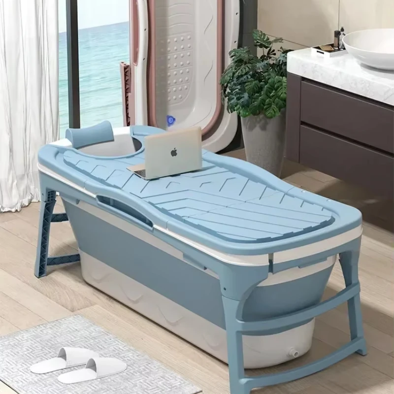 Foldable Bath Tub for Adults Portable Bath Bucket Quality Plastic Thickened Double-Layer Bathtub Large Size portable ice bath tub inflatable bathtub