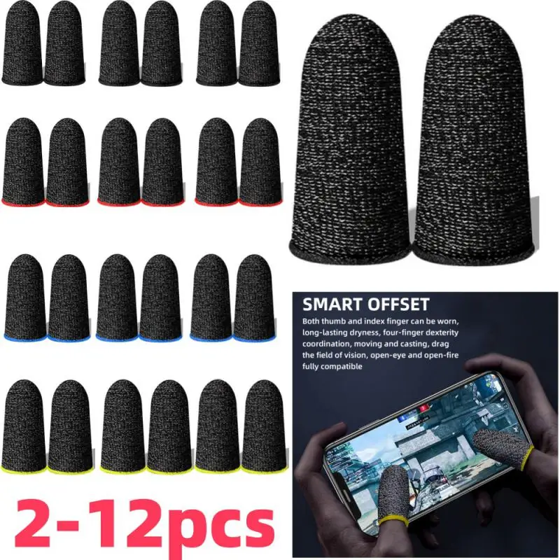 Luva de dedo para jogos, pontas dos dedos respiráveis, jogos móveis, tela sensível ao toque, capa sensível ao toque móvel, acessórios para jogos