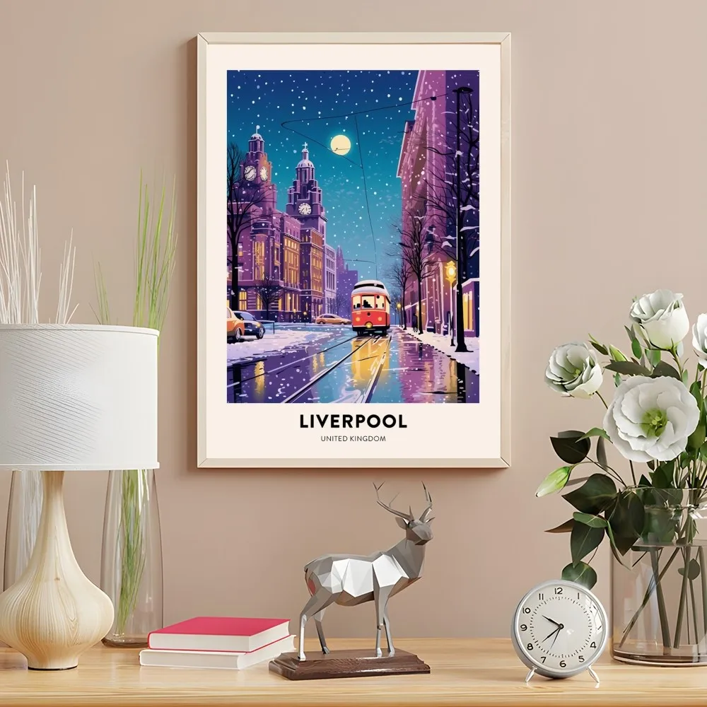 Liverpool Landschaft Kunstdruck Poster Wanddruck Wasserdicht Duschraum Zuhause Schlafzimmer Dekor Geschenk – Detail 15