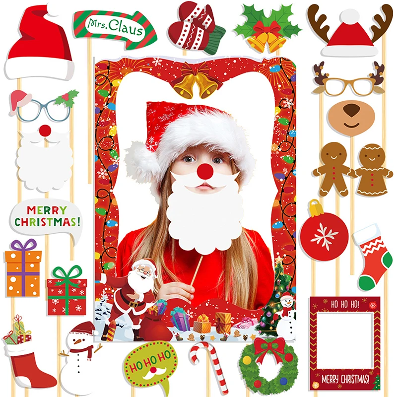 Christmas Photo Props Merry Christmas Decor For Home Snowman Xmas Santa Claus Gifts