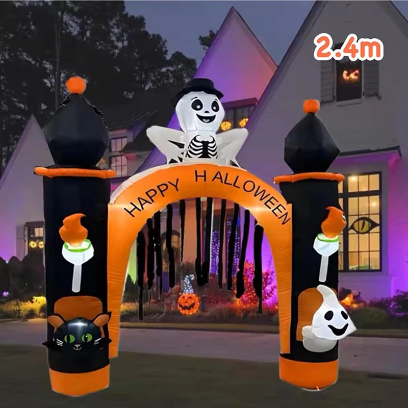 2024 New Halloween Blow Up Inflatables Inflatable Dead Tree Ghost Pumpkin Owl Grim Reaper for Halloween Yard Outdoor Decorations 6