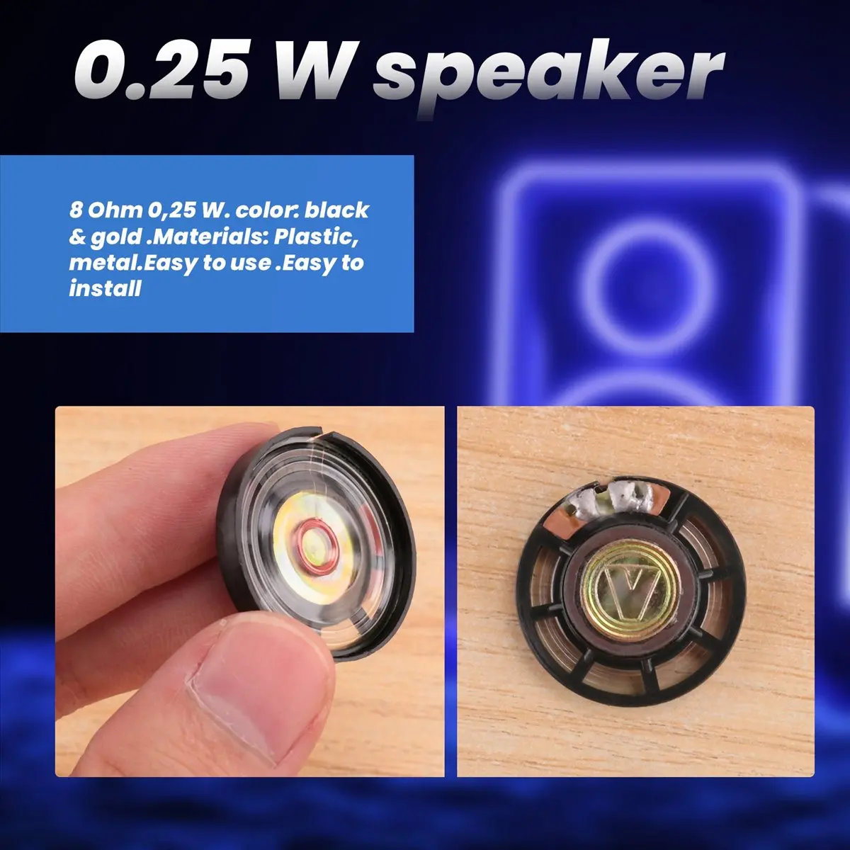 DT1615개 8옴 0.25W 29mm 자석식 클로저 스피커 (전동 장난감용)