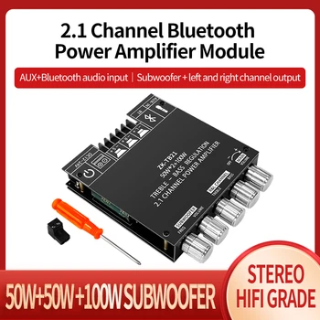 ZK-TB21 ZK-MT21 블루투스 5.0 서브우퍼 앰프 보드, 2.1 채널 파워 오디오 스테레오 베이스 앰프, TPA3116D2 앰프 모듈, 50W * 2 + 100W